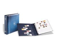 Leuchtturm 338772 Álbum numismático Numis - Álbum de colección Incl. 7 Fundas para 21 Juegos de Monedas Euro y Estuche Protector - Azul