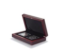 Leuchtturm 339048 Estuche para Monedas Volterra - Compartimento Cuadrado para Monedas de cápsula 2X Quadrum - Color Caoba