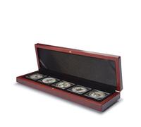 Leuchtturm 339051 Estuche para Monedas Volterra - Compartimento Cuadrado para 5 Monedas de cápsula Quadrum - Color Caoba