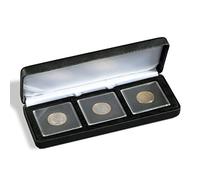 Leuchtturm 339264 Estuche para Monedas Nobile - Compartimento Cuadrado para 3 Monedas de cápsula Quadrum - Negro