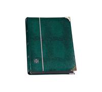 Leuchtturm 341942 Álbum para Sellos Comfort Deluxe - 64 páginas DIN A4 Negro - Acolchado, Aspecto cocodrilo - Verde