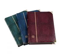 Leuchtturm 341943 Álbum para Sellos Comfort Deluxe - 64 páginas DIN A4 Negro - Acolchado, Aspecto cocodrilo - Rojo