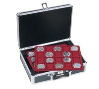 Leuchtturm 360208 Estuche para Monedas Cargo S6 - Estuche Protector para 120 Monedas - Negro/Plata - 41 mm