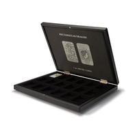 Leuchtturm 368466 Estuche para 18 Monedas de Plata Volterra Uno Dragón Rectangular en cápsulas - Aspecto de Madera de Caoba
