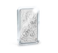 Leuchtturm 368473 Cápsulas para Monedas Ultra 1 oz Silver Dragon Rectangular - Paquete de 10, 4,76 x 2,76 cm, acrílico cristalino