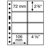 Leuchtturm Hojas de plástico Grande, con 8 Estuches, 106x72 mm, Transparentes, Paquete de 5