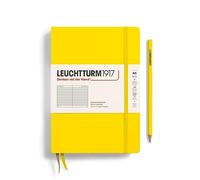 LEUCHTTURM1917 344798 Libreta Medium (A5) 145 x 210 mm, Tapa Dura, 251 páginas numeradas, Limón, Lineas