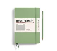 LEUCHTTURM1917 361583 Libreta Medium (A5) 145 x 210 mm, Tapa Dura, 251 páginas numeradas, Sage, Cuadriculada
