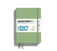 LEUCHTTURM1917 363538 - Cuaderno (A5), 120 g/m², tapa dura, 203 páginas numeradas, salvia, a rayas