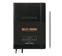 LEUCHTTURM1917 363572 Bullet Journal Edition 2, mediano (A5), tapa dura, 206 páginas numeradas, negro, punteado con papel de 120 g/m²