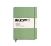 LEUCHTTURM1917 363919 Master Slim - Cuaderno (A4+, tapa dura, 123 páginas numeradas, cuadriculado), color salvia