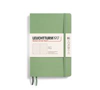 LEUCHTTURM1917 363934 Libreta Paperback (B6+) 125 x 190 mm, Tapa Blanda, 123 páginas numeradas, Sage, Puntos