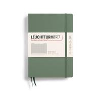 LEUCHTTURM1917 365491 Libreta Medium (A5) 145 x 210 mm, Tapa Dura, 251 páginas numeradas, Oliva, Cuadriculada