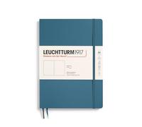 Leuchtturm1917 365636 Cuaderno de composición (B5), tapa blanda, 123 páginas numeradas, color azul piedra, blanco