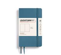 LEUCHTTURM1917 365648 - Bolsillo para cuaderno (A6), tapa blanda, 123 páginas numeradas, color azul piedra, liso