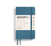 LEUCHTTURM1917 365649 - Bolsillo para cuaderno (A6), tapa blanda, 123 páginas numeradas, azul piedra, punteado