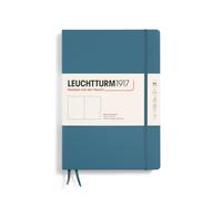 LEUCHTTURM1917 366180 Libreta Composition (B5) 178 x 254 mm, Tapa Dura, 219 páginas numeradas, Stone Blue, Lisa