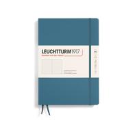 LEUCHTTURM1917 366181 Libreta Composition (B5) 178 x 254 mm, Tapa Dura, 219 páginas numeradas, Stone Blue, Puntos