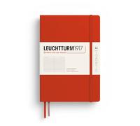 LEUCHTTURM1917 367252 Libreta Medium (A5) 145 x 210 mm, Tapa Dura, 251 páginas numeradas, Fox Red, Lineas