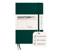LEUCHTTURM1917 367254 Libreta Medium (A5) 145 x 210 mm, Tapa Dura, 251 páginas numeradas, Forest Green, Lisa