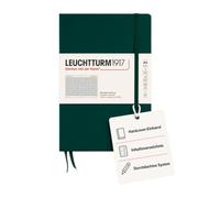 LEUCHTTURM1917 367257 Libreta Medium (A5) 145 x 210 mm, Tapa Dura, 251 páginas numeradas, Forest Green, Cuadriculada