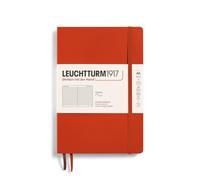 LEUCHTTURM1917 367267 Libreta Medium (A5) 145 x 210 mm, Tapa Blanda, 123 páginas numeradas, Fox Red, Lineas