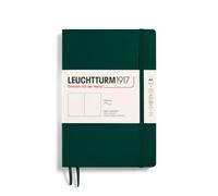 LEUCHTTURM1917 367268 Libreta Medium (A5) 145 x 210 mm, Tapa Blanda, 123 páginas numeradas, Forest Green, Lisa