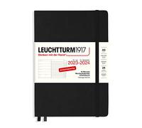 LEUCHTTURM1917 367689 Agenda semanal y cuaderno mediano (A5) 2024, 18 meses, negro, alemán