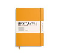LEUCHTTURM1917 368144 Libreta Master Slim (A4+) 225 x 315 mm, Tapa Dura, 123 páginas numeradas, Rising Sun, Cuadriculada