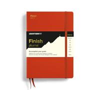 LEUCHTTURM1917 369097 Finish Journal - Cuaderno de alta calidad para objetivos, reflexión y motivación | Guía práctica para alcanzar tus objetivos, Fox Red, Inglés