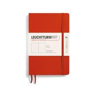 LEUCHTTURM1917 370314 Paperback (B6+), tapa blanda, 123 páginas numeradas, Fox Red, blanco