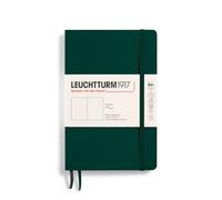 LEUCHTTURM1917 370317 Libreta Paperback (B6+) 125 x 190 mm, Tapa Blanda, 123 páginas numeradas, Forest Green, Lisa