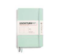 LEUCHTTURM1917 370320 Libreta Paperback (B6+) 125 x 190 mm, Tapa Blanda, 123 páginas numeradas, Mint Green, Lisa