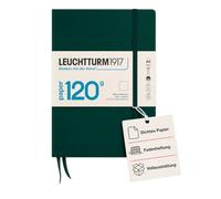 LEUCHTTURM1917 370340 Libreta de notas Medium (A5), EDITION 120, Tapas duras, 203 páginas numeradas, Forest Green, Lisa