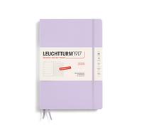 LEUCHTTURM1917 370478 Agenda semanal y cuaderno 2025, composición B5, tapa dura, planificador de 12 meses, 80 g, a rayas, color morado