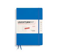 LEUCHTTURM1917 370482 Agenda semanal y cuaderno 2025, composición B5, tapa dura, planificador de 12 meses, 80 g, rayado - Sky