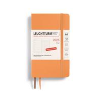 LEUCHTTURM1917 370530 Agenda semanal y cuaderno de notas Pocket (A6) 2025, tapa blanda, albaricoque, alemán