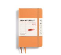 LEUCHTTURM1917 370552 Agenda semanal 2025, bolsillo A6, tapa dura, planificador de 12 meses, 80 g, a rayas, color albaricoque