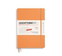 LEUCHTTURM1917 370604 - Planificador mensual y cuaderno 2025, composición B5, tapa blanda, 16 meses, 80 g, a rayas, color albaricoque