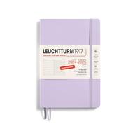 LEUCHTTURM1917 370620 Agenda semanal y cuaderno 2025, tamaño mediano A5, tapa blanda, planificador de 18 meses, 80 g, a rayas, color morado