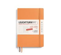 LEUCHTTURM1917 370622 Agenda semanal y cuaderno 2025, tamaño mediano A5, tapa blanda, planificador de 18 meses, 80 g, a rayas, color albaricoque