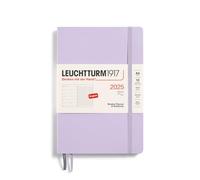 LEUCHTTURM1917 370748 Agenda semanal y cuaderno 2025, tamaño mediano A5, tapa blanda, planificador de 12 meses, a rayas, color morado