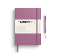 LEUCHTTURM1917 372186 Libreta Medium (A5) 145 x 210 mm, Tapa Dura, 251 páginas numeradas, Dusty Rose, Lineas
