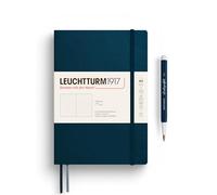 LEUCHTTURM1917 372205 Libreta Medium (A5) 145 x 210 mm, Tapa Blanda, 123 páginas numeradas, Deep Sea, Puntos