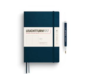LEUCHTTURM1917 372205 Libreta Medium (A5) 145 x 210 mm, Tapa Blanda, 123 páginas numeradas, Deep Sea, Puntos