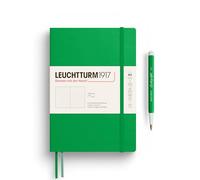LEUCHTTURM1917 372208 Libreta Medium (A5) 145 x 210 mm, Tapa Blanda, 123 páginas numeradas, Spring Leaf, Puntos