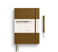 LEUCHTTURM1917 372211 Libreta Medium (A5) 145 x 210 mm, Tapa Blanda, 123 páginas numeradas, Spice Brown, Puntos