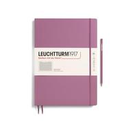 LEUCHTTURM1917 372340 Libreta Master Slim (A4+) 225 x 315 mm, Tapa Dura, 123 páginas numeradas, Dusty Rose, Cuadriculada