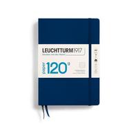 LEUCHTTURM1917 372384 Notizbuch Medium A5, 120g Edition, Hardcover Schreibbuch, 203 nummerierte Seiten, Marine, liniert