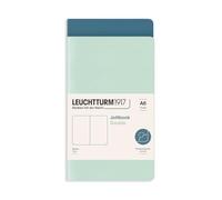 LEUCHTTURM1917 372399 Jottbook Doble A6, 59 páginas numeradas, en paquete doble, Mint Green & Stone Blue, Lisa